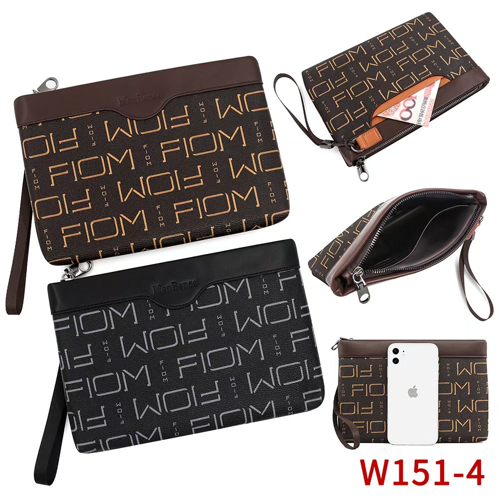 Luxury Pattern Zip Wallet with Wrist Strap Set