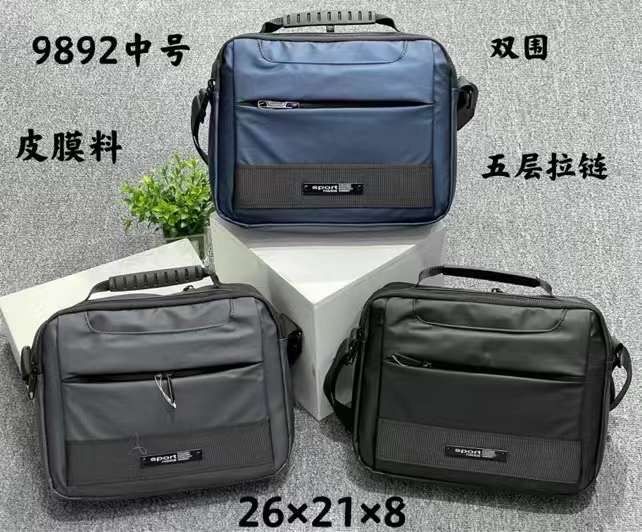 Mens Crossbody Bag Fashion Man Shoulder Bag Nylon Waterproof Letter Solid Color Zipper Messenger Bag Versatile Soft Multi-pocket Black Handbag