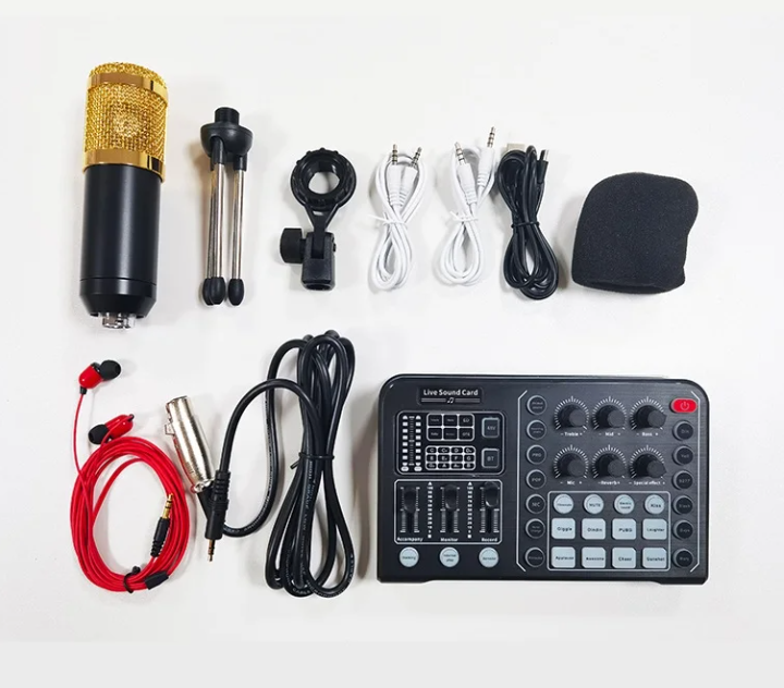 Sound card microphone with set English tuner supports multi-platform universal