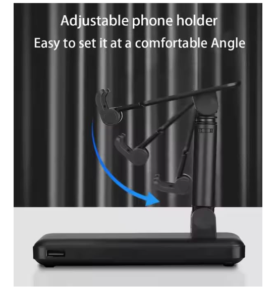 Homified Powerstand 10000Mah, Black | Powerbank with Inbuilt Stand |