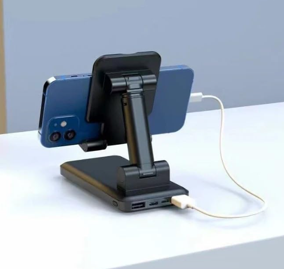 Homified Powerstand 10000Mah, Black | Powerbank with Inbuilt Stand |