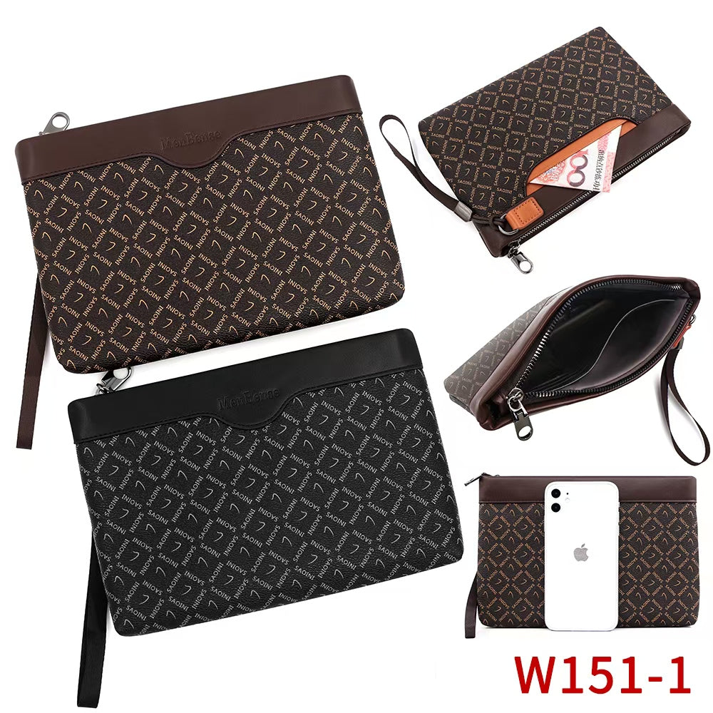 Luxury Pattern Zip Wallet with Wrist Strap Set