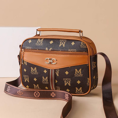 2025 middle-aged handbag four-layer mobile phone bag old flower bag new high-capacity women's diagonal cross brand mother bag