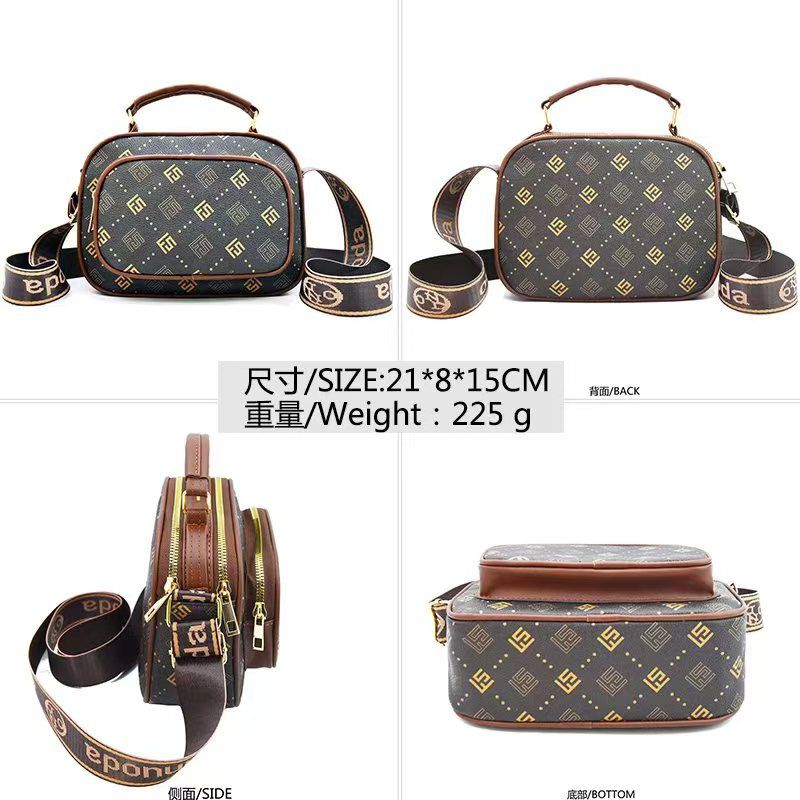 New Large Capacity Double Pocket Casual Shoulder Bag For Women, Simple Design, Convenient Outdoor Crossbody Bag, Fashionable Printed Handbag, Popular