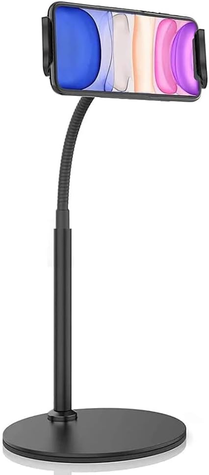 Mobile Phone Stand Vocal Stent Multifunctional Bracket Of Desktop Video Frame Use for Phone and iPad, Universal Lazy Stand Holder Stents Flexible Desk Table Bracket - Black