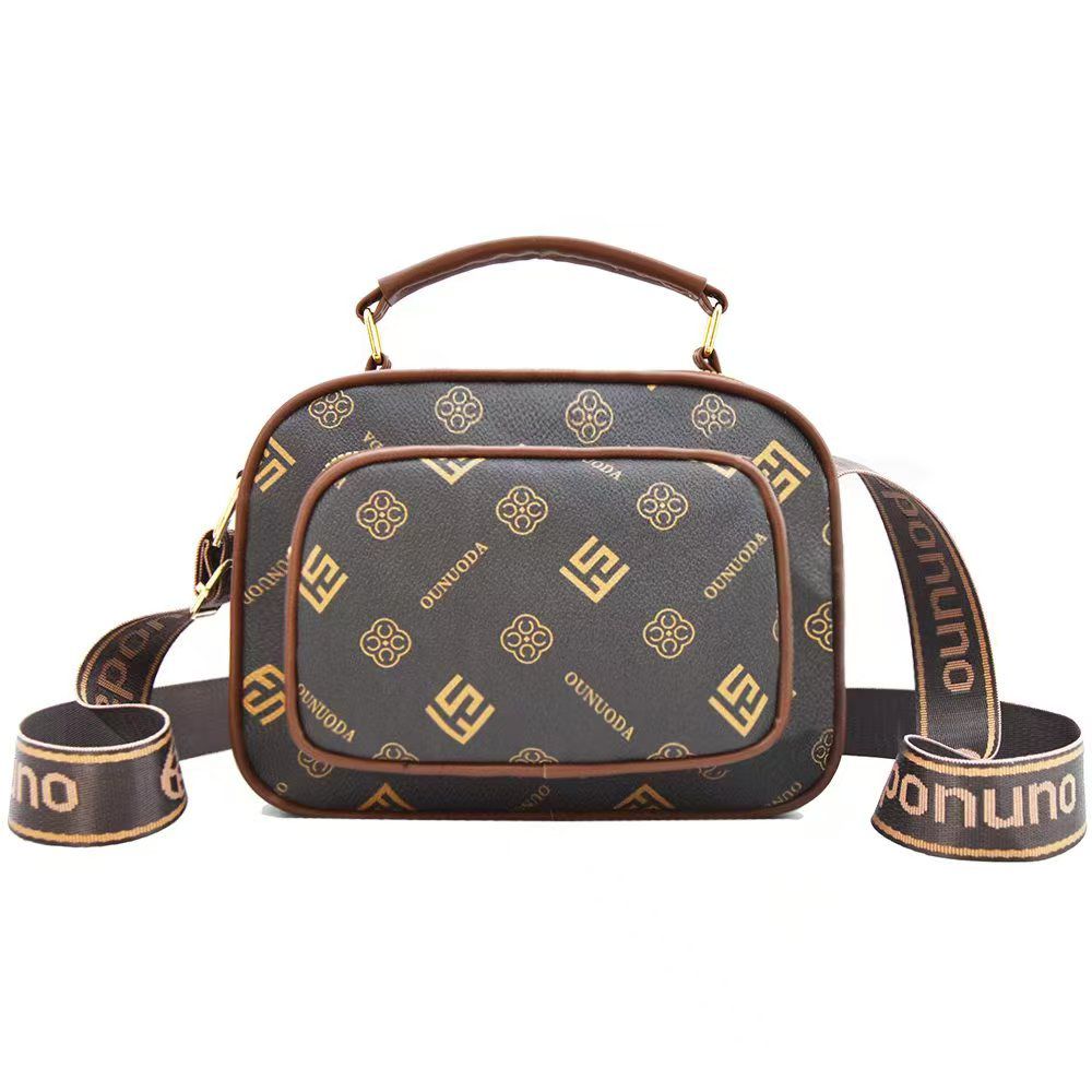 New Large Capacity Double Pocket Casual Shoulder Bag For Women, Simple Design, Convenient Outdoor Crossbody Bag, Fashionable Printed Handbag, Popular
