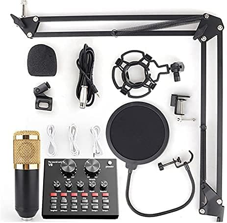 Perfect for Youtube/Video Conference/Gaming/Zoom/Skype,Adjustable Mic Suspension Scissor Arm,Live Sound Card,Studio Microphone,Condenser Microphone Bundle,with Effects And Voice Changer