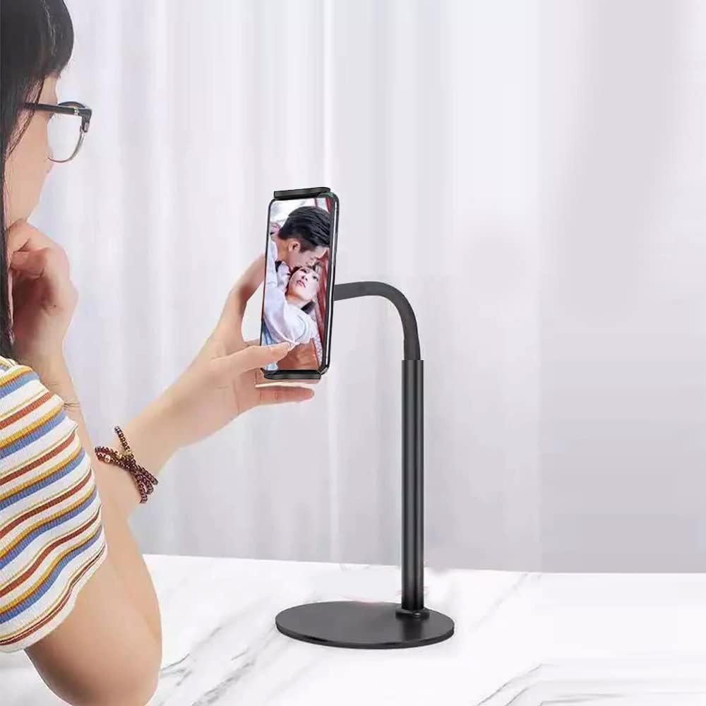 Mobile Phone Stand Vocal Stent Multifunctional Bracket Of Desktop Video Frame Use for Phone and iPad, Universal Lazy Stand Holder Stents Flexible Desk Table Bracket - Black