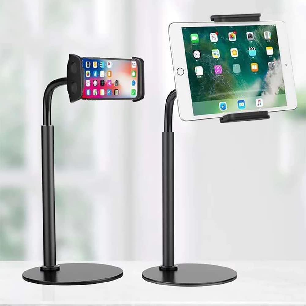 Mobile Phone Stand Vocal Stent Multifunctional Bracket Of Desktop Video Frame Use for Phone and iPad, Universal Lazy Stand Holder Stents Flexible Desk Table Bracket - Black