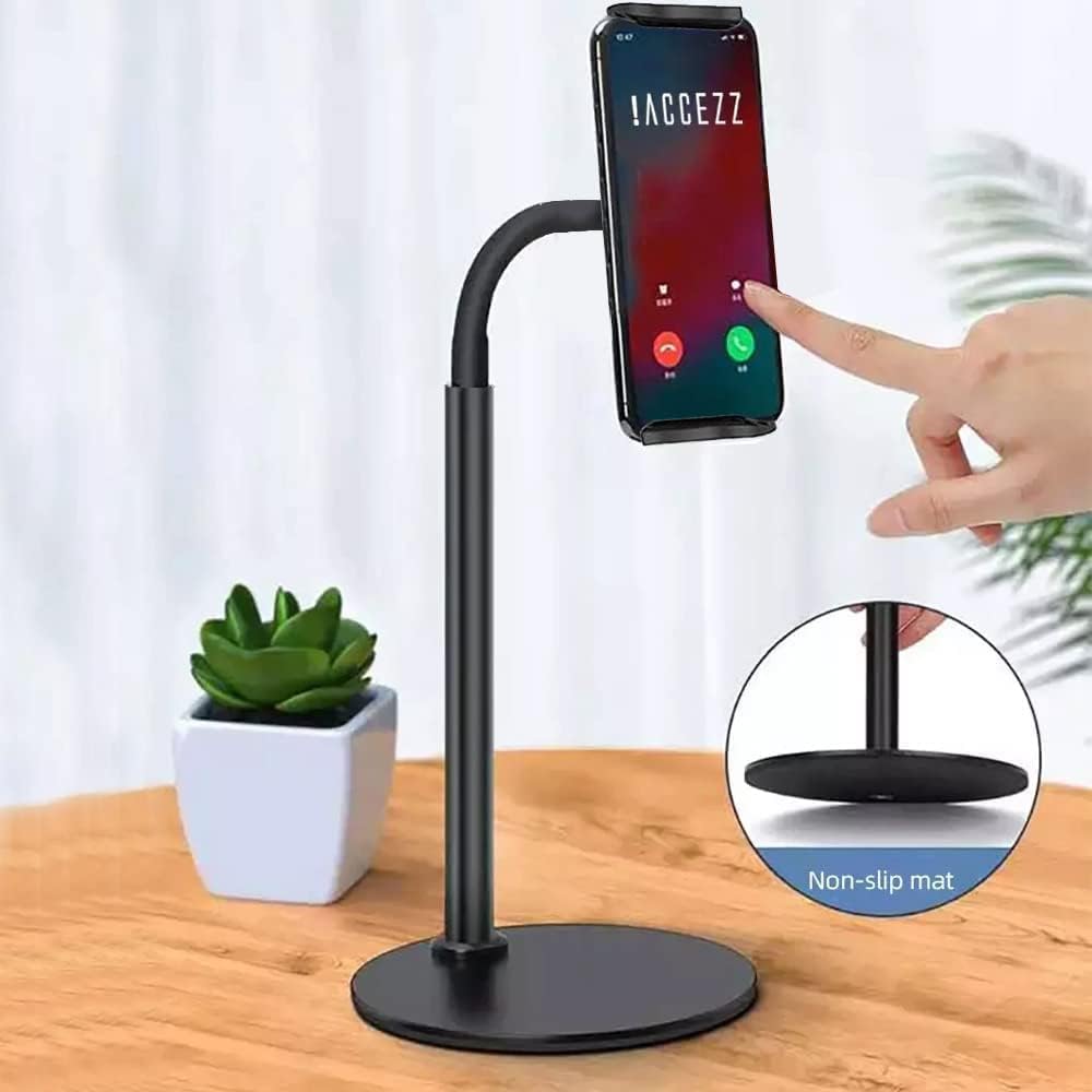 Mobile Phone Stand Vocal Stent Multifunctional Bracket Of Desktop Video Frame Use for Phone and iPad, Universal Lazy Stand Holder Stents Flexible Desk Table Bracket - Black