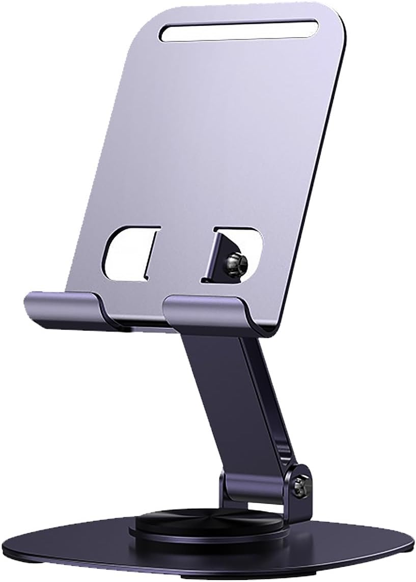 Phone Stand Cellphone Holder Suitable for Mini Tablet Pad All Metal 360° Rotation Stable Adjustable Foldable Scalable Non-Slippery Portable for Travel