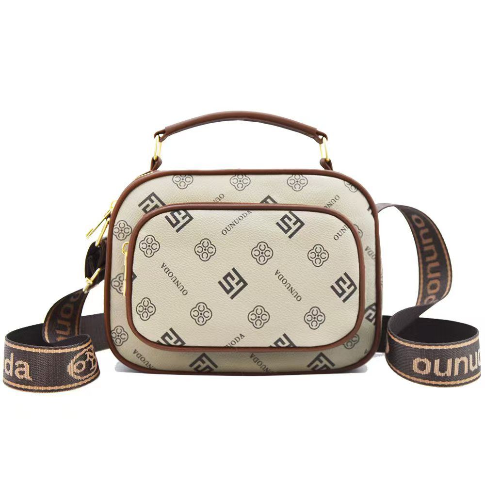 New Large Capacity Double Pocket Casual Shoulder Bag For Women, Simple Design, Convenient Outdoor Crossbody Bag, Fashionable Printed Handbag, Popular