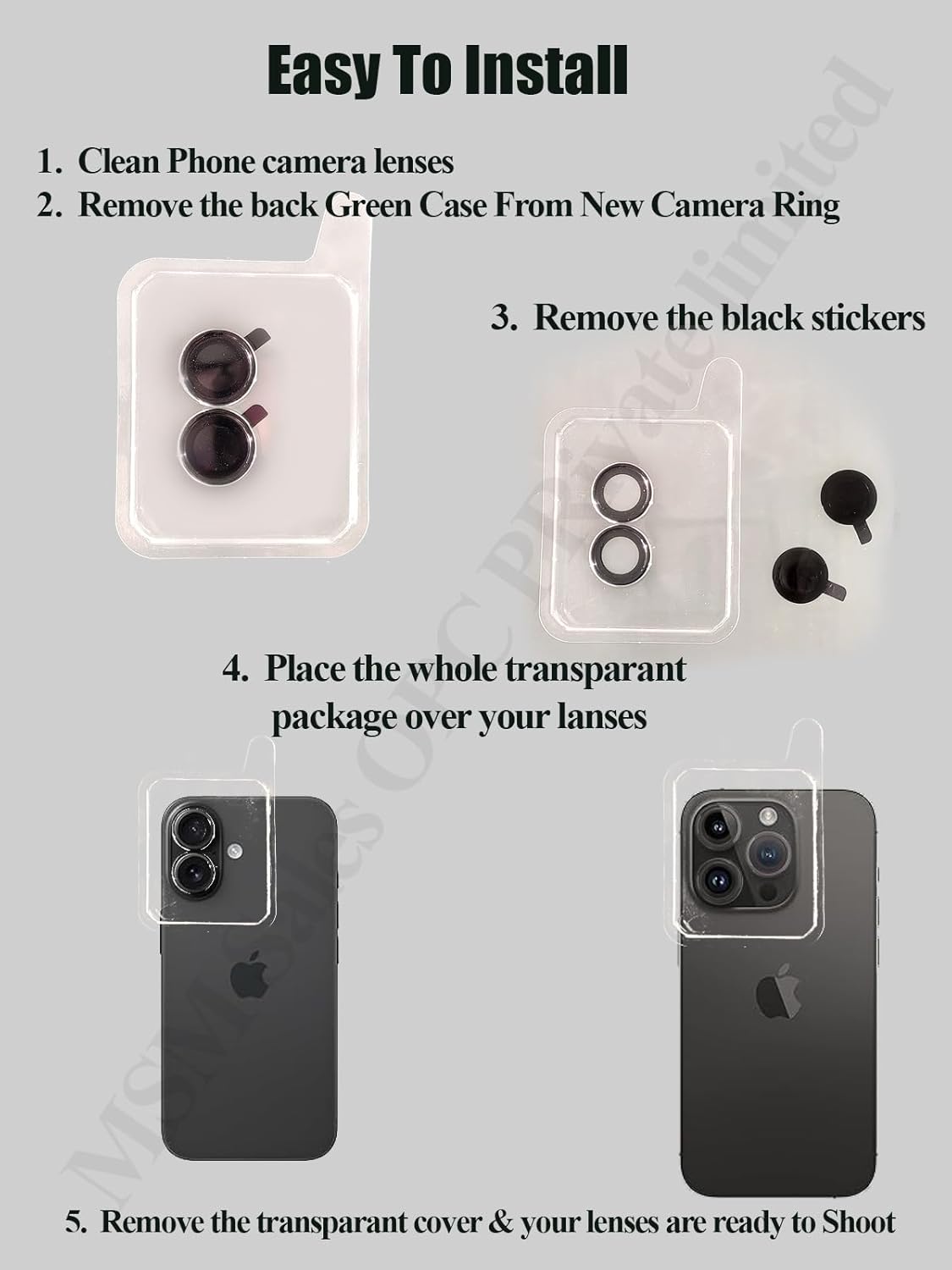 Camera lense Protector ring for iphone 16 Pro / 16 Pro Max (Titanium Desert)