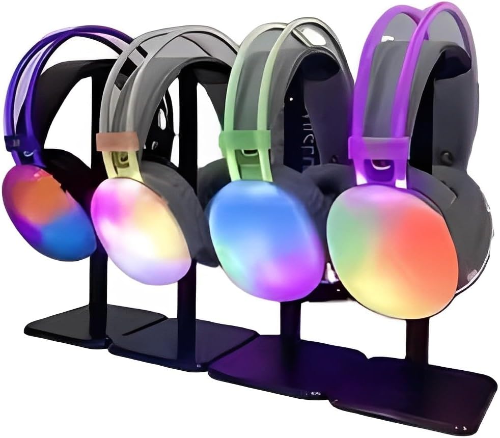 PM - 860 Wireless Bluetooth 5.3 Headphones, Green - Over Ear Gaming Headset with RGB Lights, Virtual 7.1 Surround Sound, USB Wired, Noise Cancelling Mic