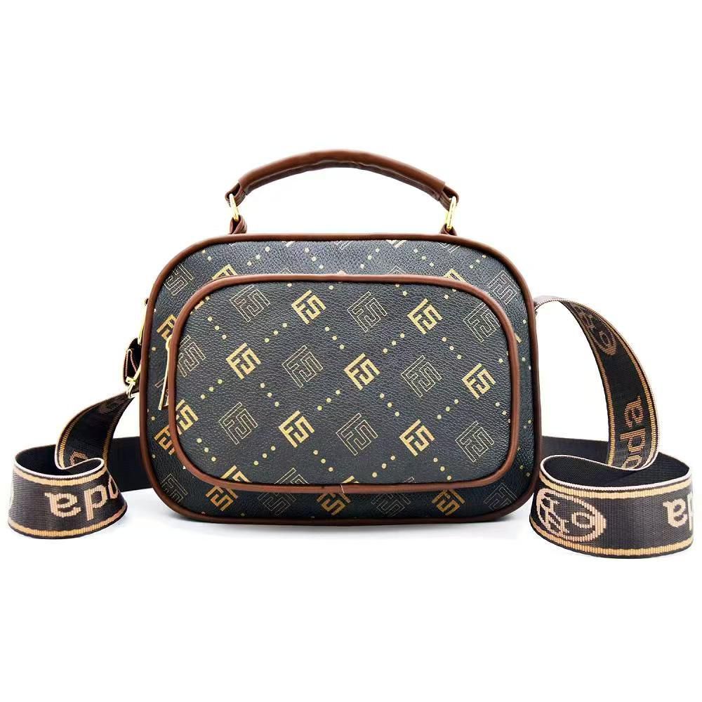 New Large Capacity Double Pocket Casual Shoulder Bag For Women, Simple Design, Convenient Outdoor Crossbody Bag, Fashionable Printed Handbag, Popular