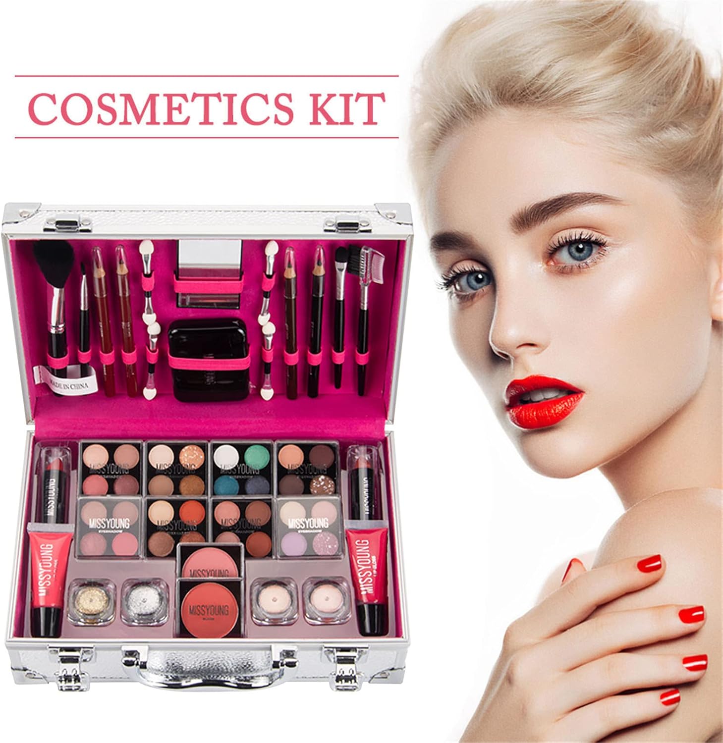 All in Onne Makeup Kit Set 1157 | Makeup Starter Kit for Girls | Makeup Set kit Eyeshadow Full Foundation | Makeup Set Eyeshadow Powder Lip Colors Kit