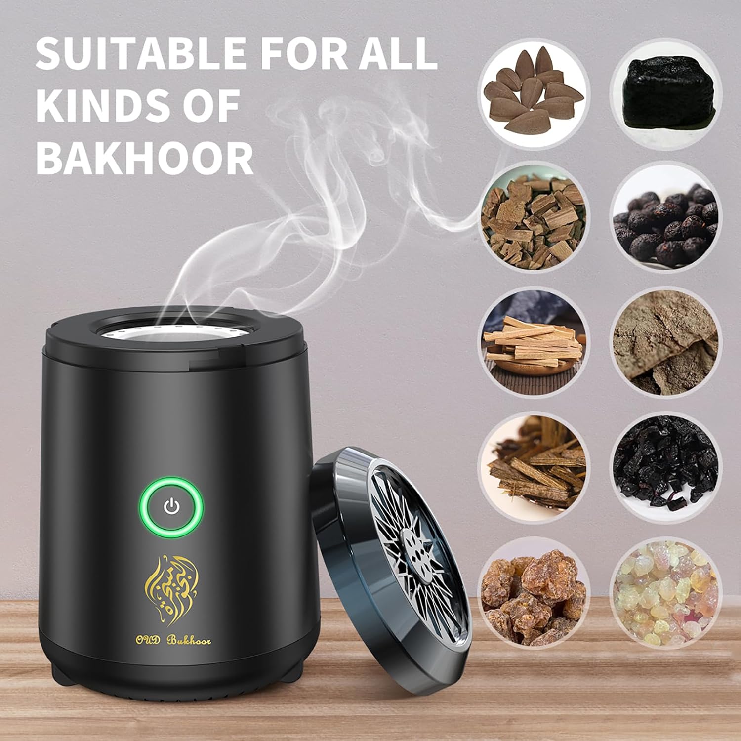 Mini Chargeble Incense Burner, Portable Electric Bakhoor, Bakhoor Burner Resin Burner, Car Small USB Power Incense Burner for Office and Car