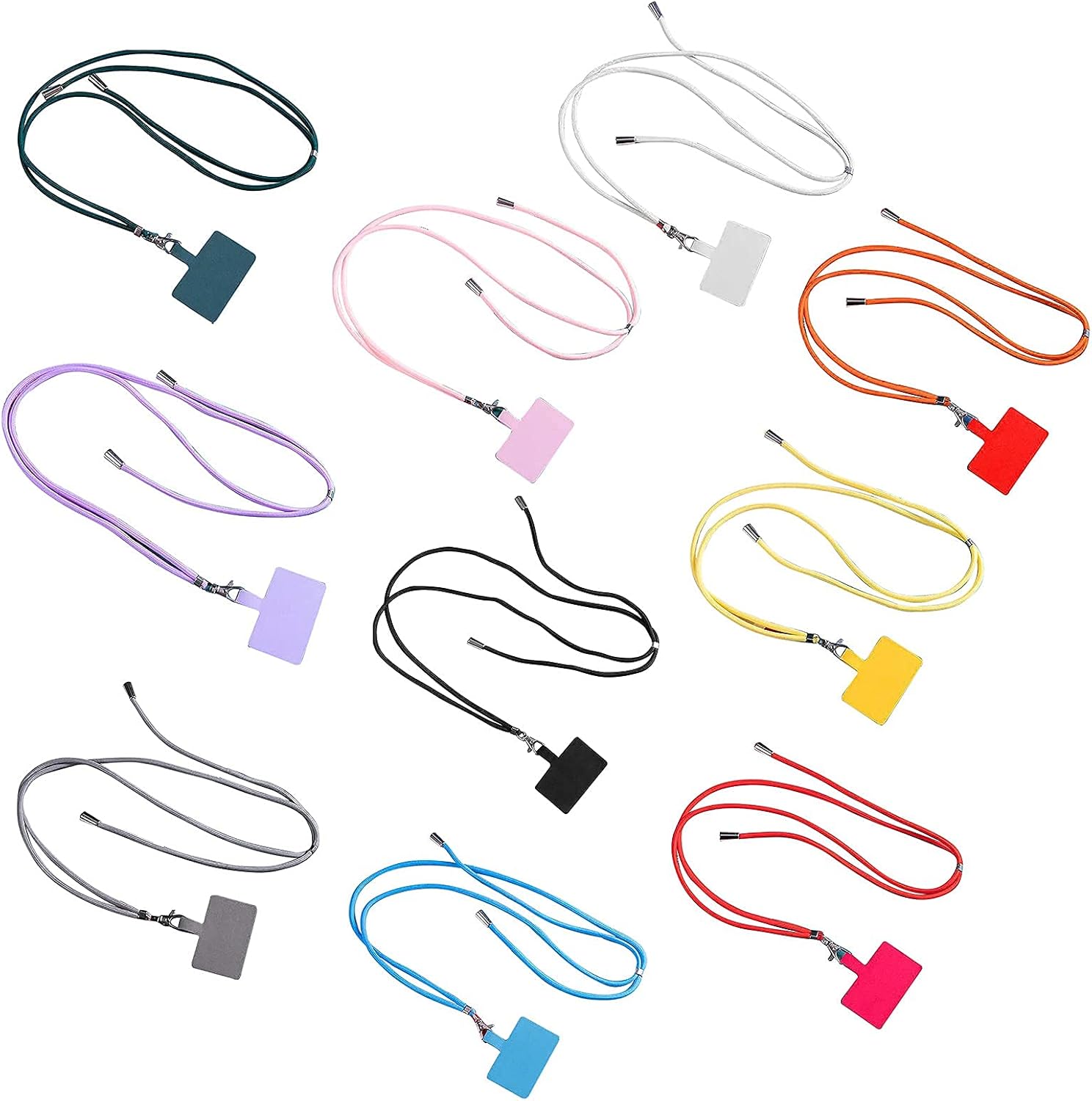 Benoon Phone Lanyard, Neck Strap, Universal Cell Phone Lanyard Adjustable Phone Tether Safety Strap, Phone Protective Cover Shoulder Strap for Outdoor White