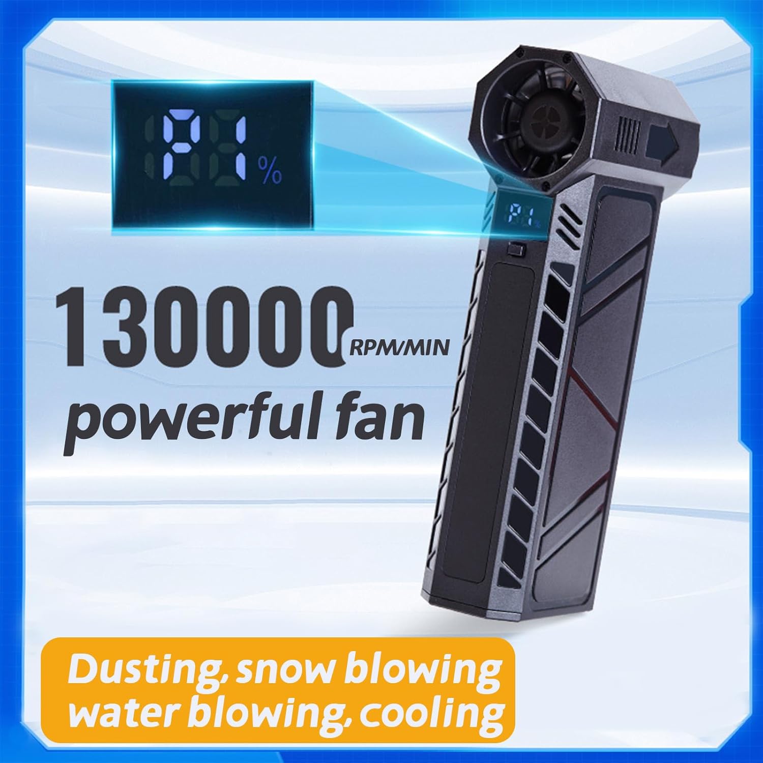 X3 High-Speed Air Duster, 130,000 RPM Brushless Motor Air Blaster, 4-Speed Adjustable Turbo Fan, 200g Super Wind Pressure Turbine Jet Blower