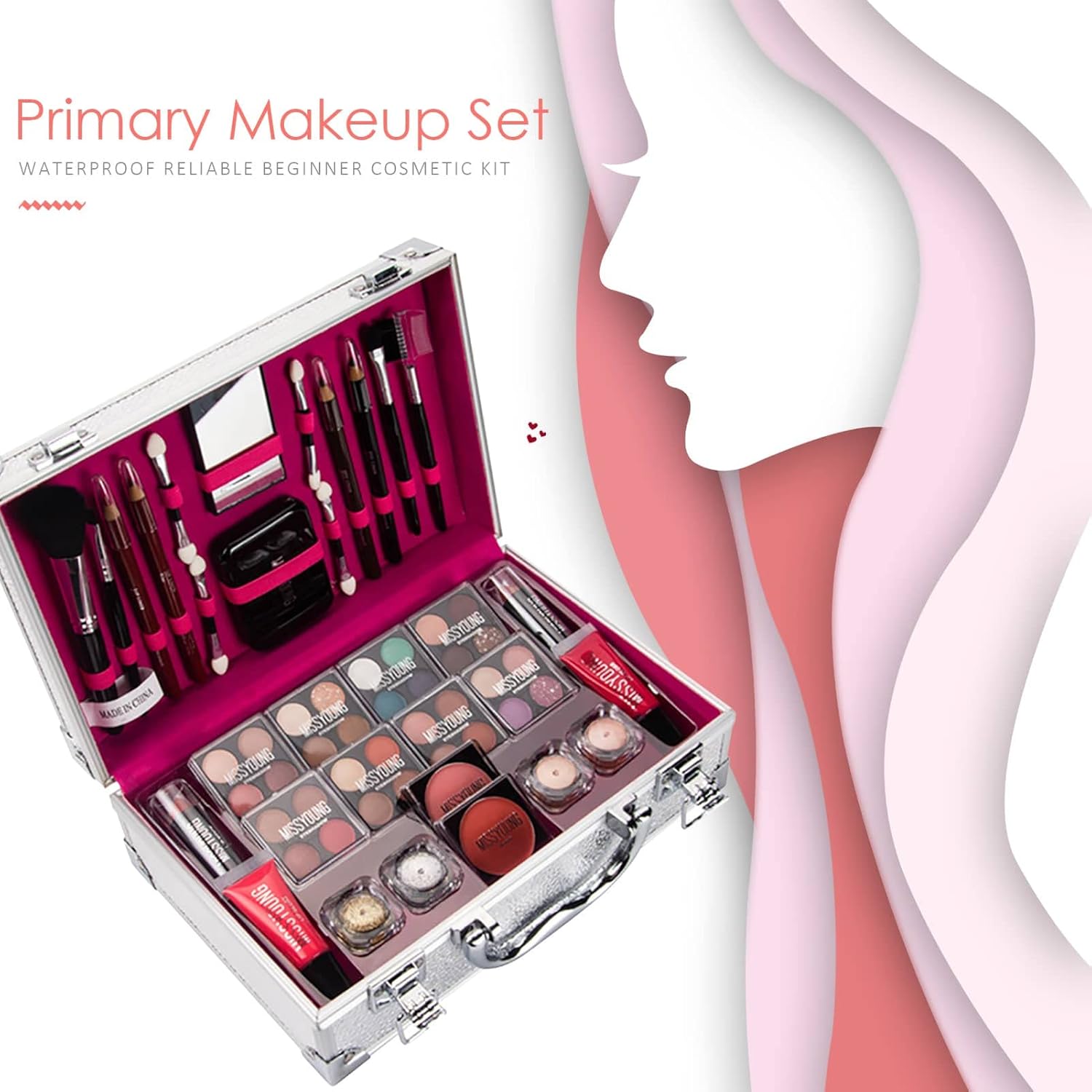 All in Onne Makeup Kit Set 1157 | Makeup Starter Kit for Girls | Makeup Set kit Eyeshadow Full Foundation | Makeup Set Eyeshadow Powder Lip Colors Kit