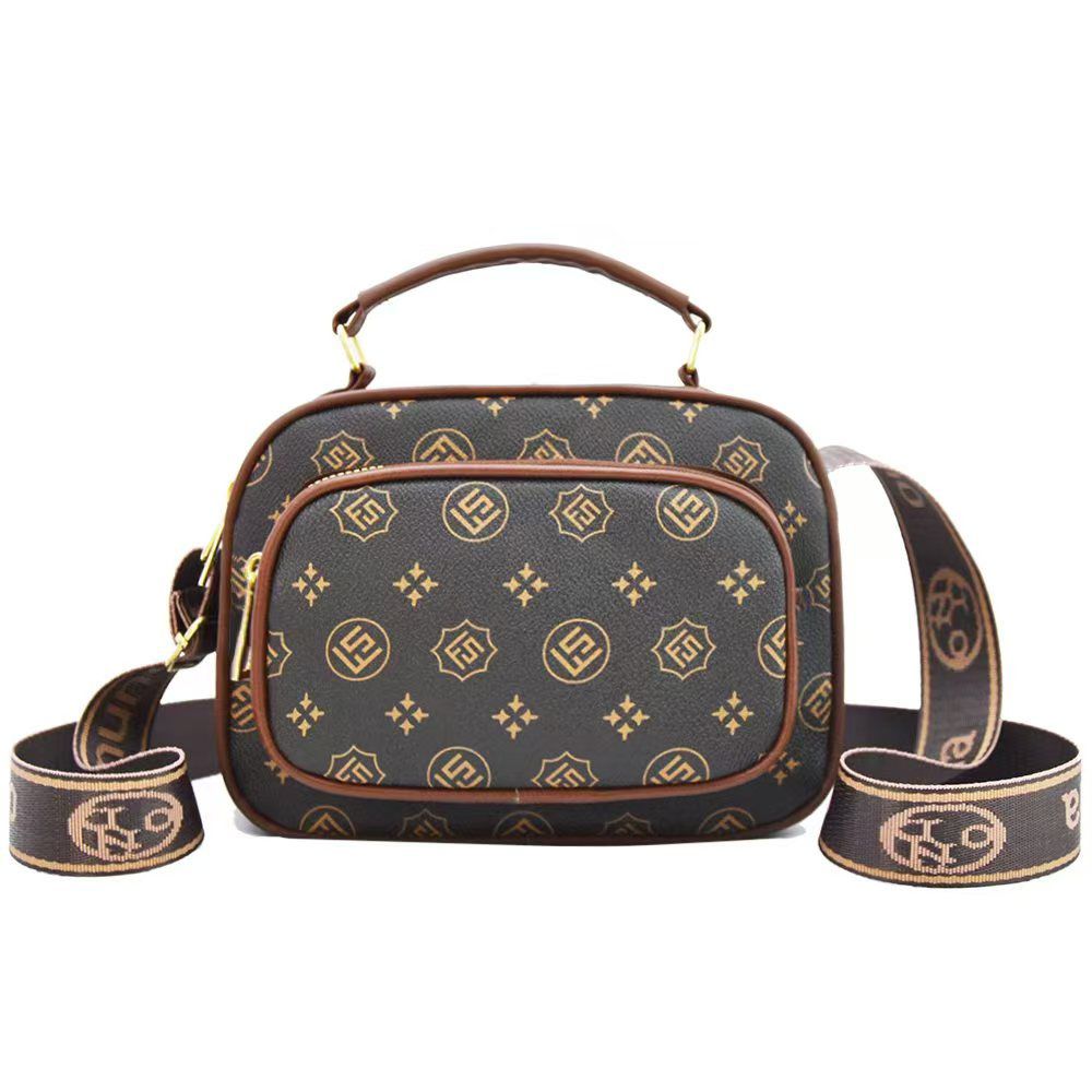New Large Capacity Double Pocket Casual Shoulder Bag For Women, Simple Design, Convenient Outdoor Crossbody Bag, Fashionable Printed Handbag, Popular