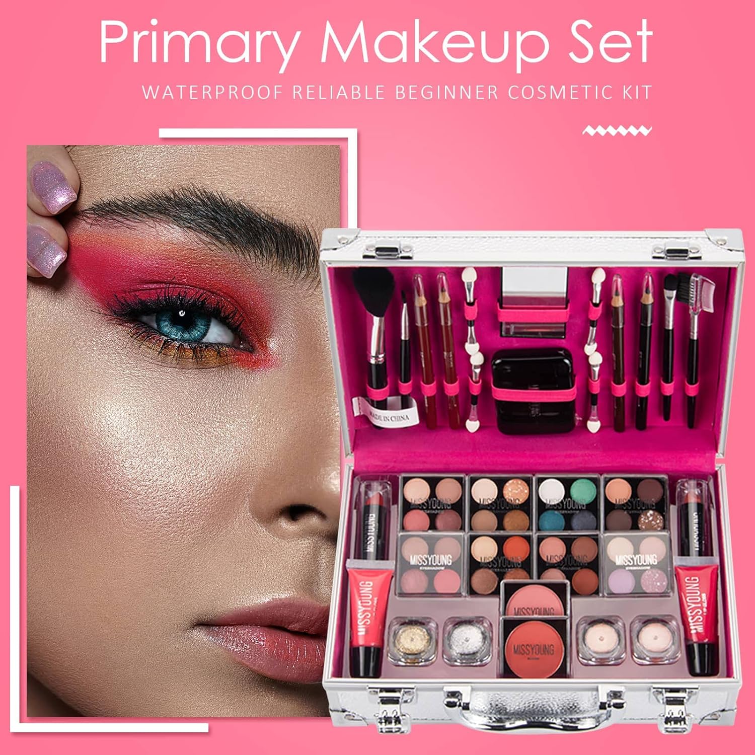 All in Onne Makeup Kit Set 1157 | Makeup Starter Kit for Girls | Makeup Set kit Eyeshadow Full Foundation | Makeup Set Eyeshadow Powder Lip Colors Kit