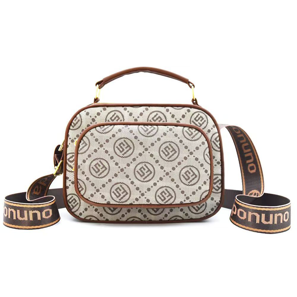 New Large Capacity Double Pocket Casual Shoulder Bag For Women, Simple Design, Convenient Outdoor Crossbody Bag, Fashionable Printed Handbag, Popular