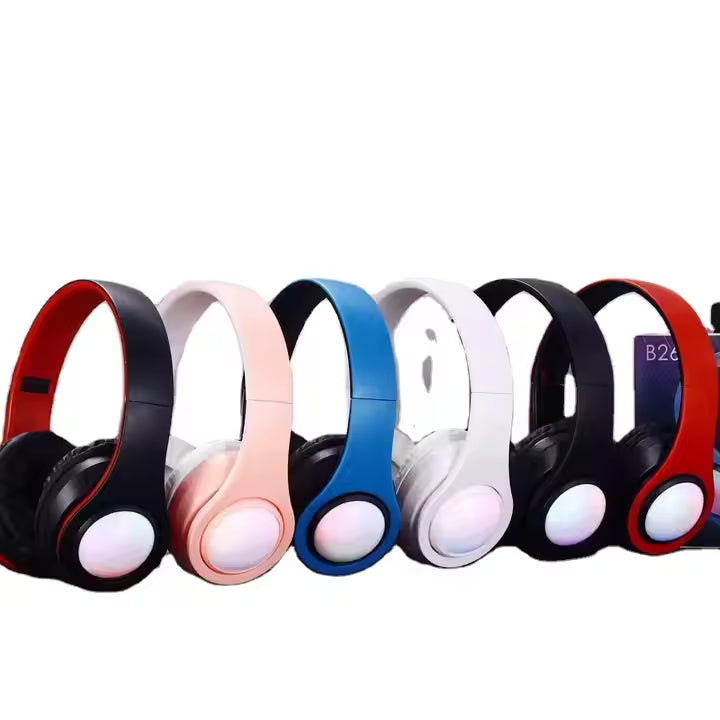 Computer Microphone Headband Tws Ear Gaming Headset Wireless Earphone B26 RGB Headphones Wireless Blue Tooth