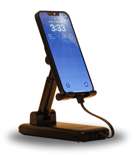 Homified Powerstand 10000Mah, Black | Powerbank with Inbuilt Stand |