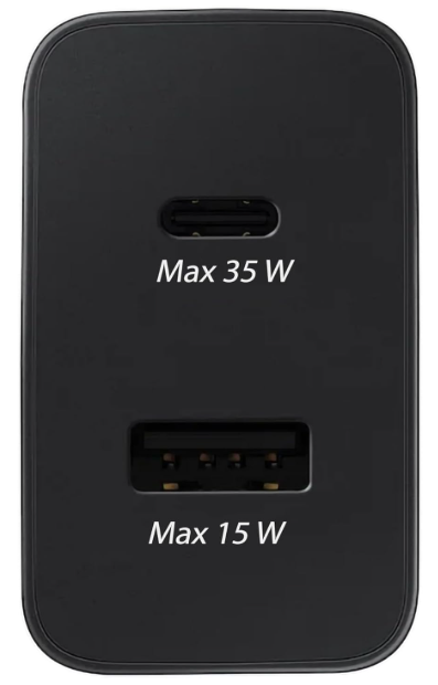 Dual Port 35W Blue Sistam Super Fast Charger Plug Cable, 2in1 35W PD & 15W USB Fast