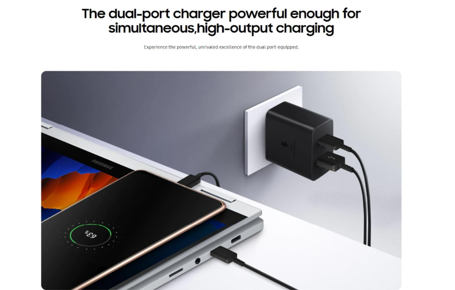 Dual Port 35W Blue Sistam Super Fast Charger Plug Cable, 2in1 35W PD & 15W USB Fast