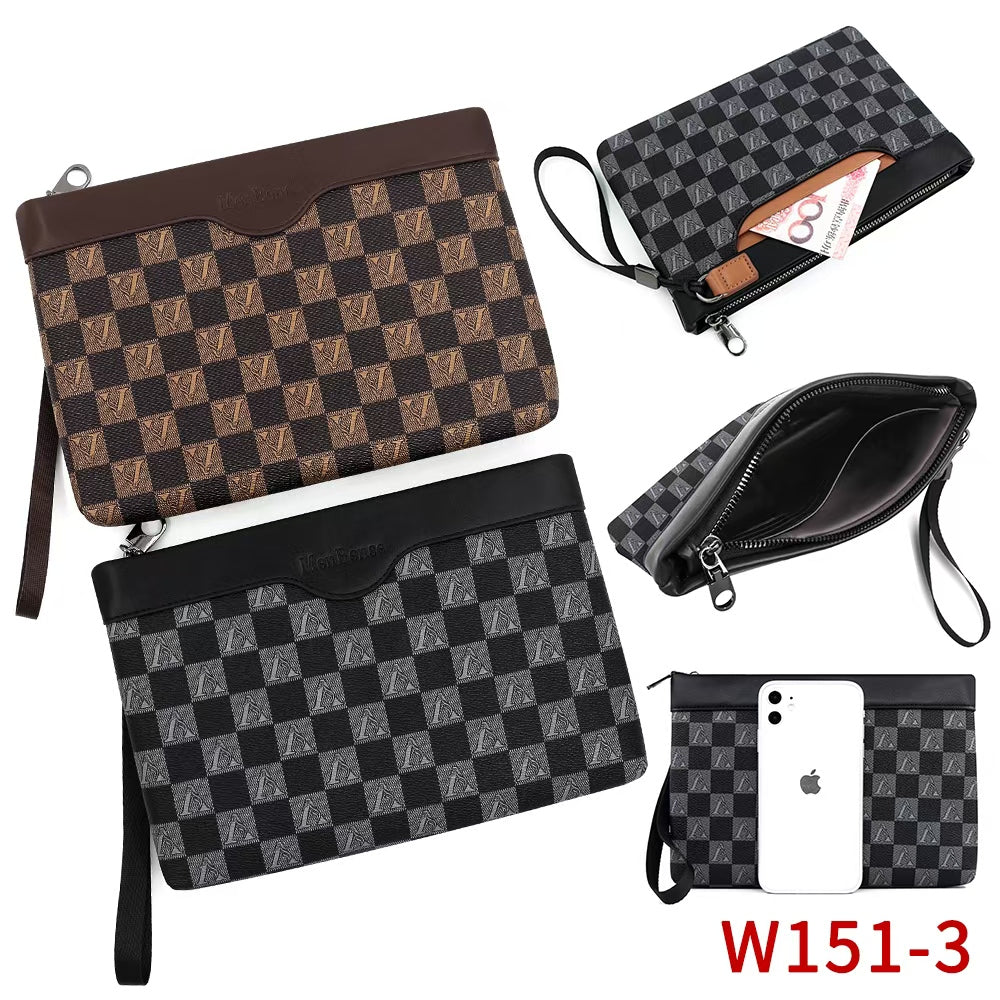 Luxury Pattern Zip Wallet with Wrist Strap Set