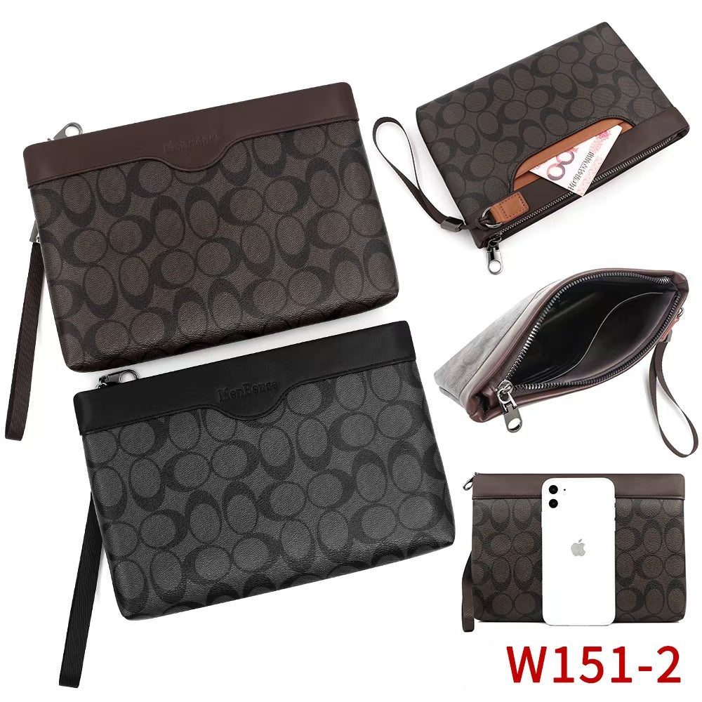 Luxury Pattern Zip Wallet with Wrist Strap Set