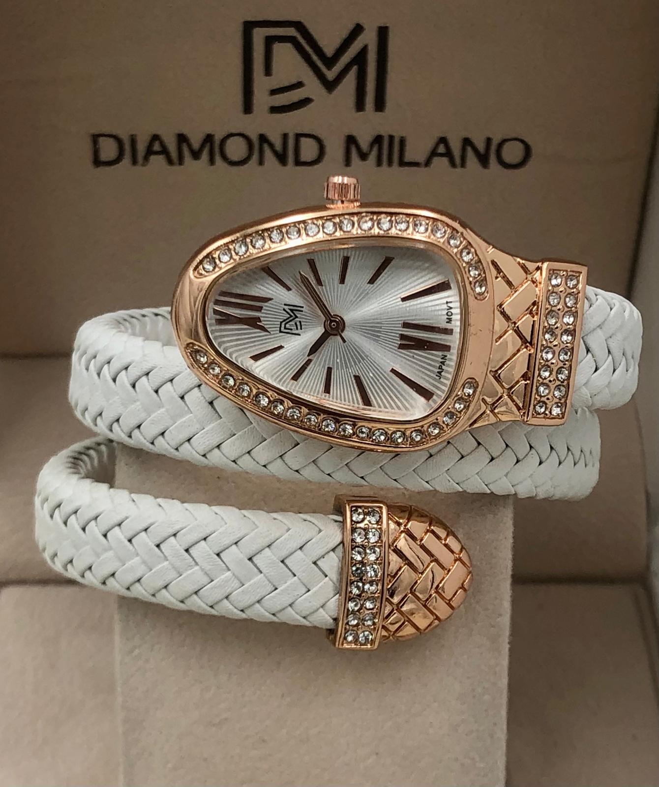 Braided Leather Diamond Serpentine Timepiece