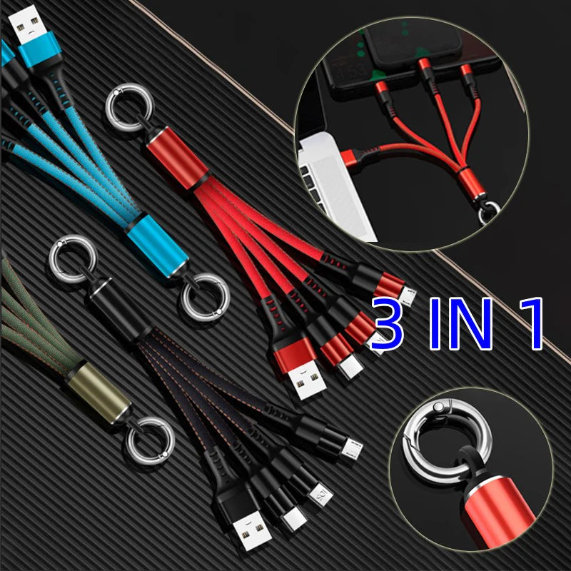 3 In 1 Multi Charger Cable For Phone Super Fast Charging Data Cable Mobile Phone Charging Cord Kable