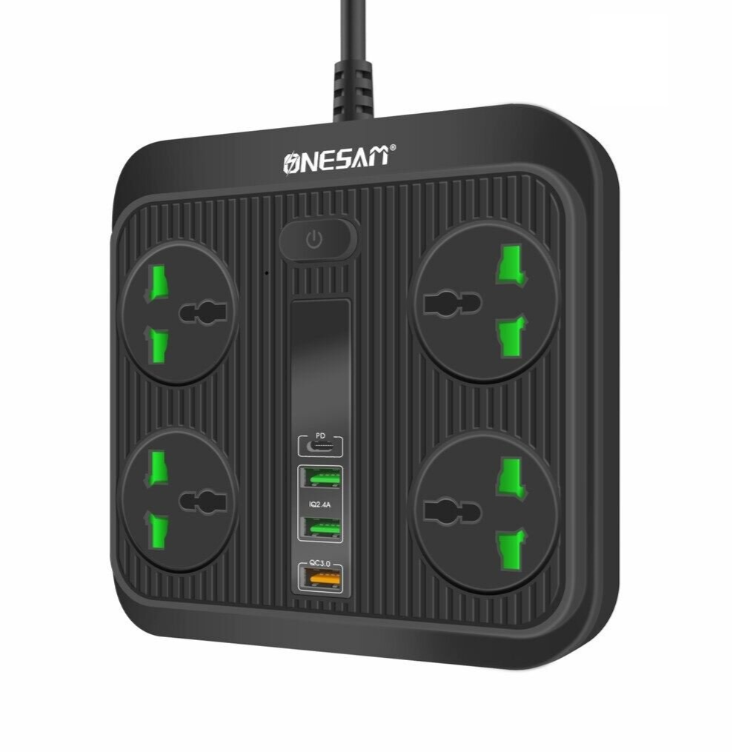 ONESAM OS-T90 Power Socket Charger / 1 PD + 3 USB Output / 4 Universal Socket/