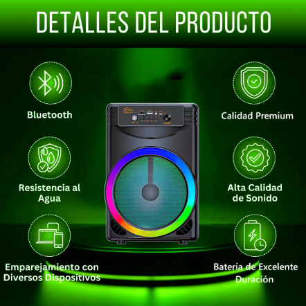 Bigcolorworld Bluetooth Speaker Large Portable 15w Tws Rgb Black