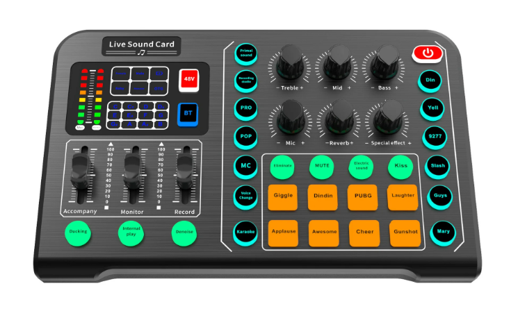 Sound card microphone with set English tuner supports multi-platform universal