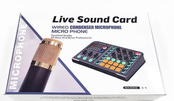 Sound card microphone with set English tuner supports multi-platform universal