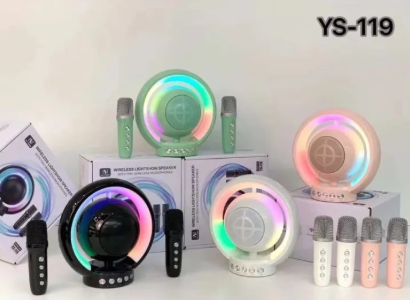 Mini Karaoke Wireless Bluetooth Light Show Speake Dual Microphone Speaker 3D Stereo Amplifier With Stand Bluetooth Speakers Home mini Karaoke KTV