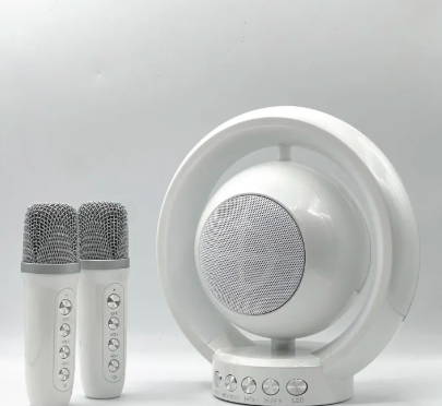 Mini Karaoke Wireless Bluetooth Light Show Speake Dual Microphone Speaker 3D Stereo Amplifier With Stand Bluetooth Speakers Home mini Karaoke KTV