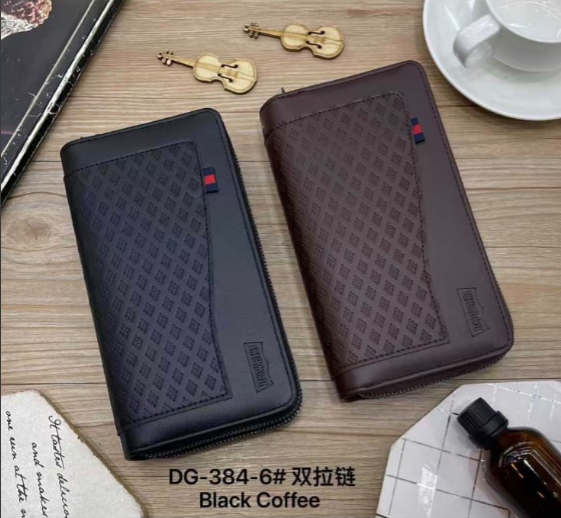 Premium Monogram Long Wallet with Double Zipper