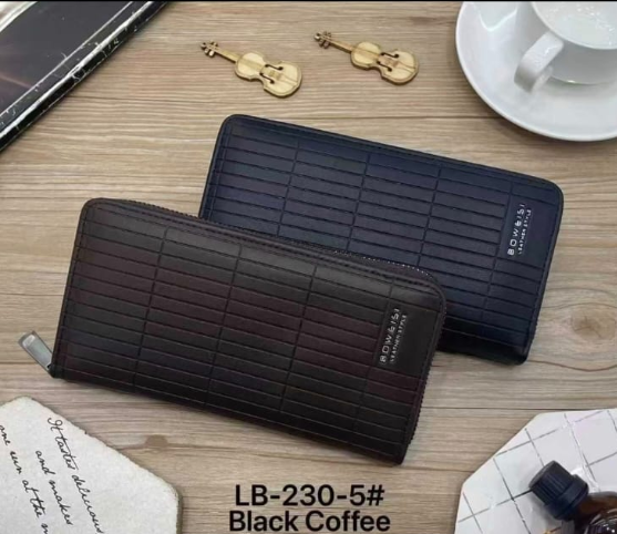 Premium Monogram Long Wallet with Double Zipper