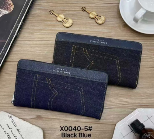 Premium Monogram Long Wallet with Double Zipper